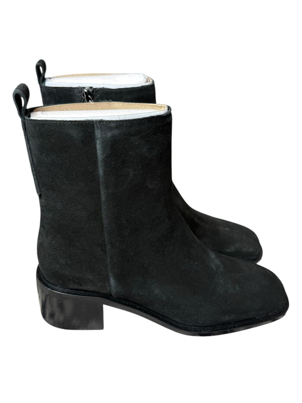 Everlane The City Boot Black Suede Ankle Boots Block Heel Women’s Size 7.5